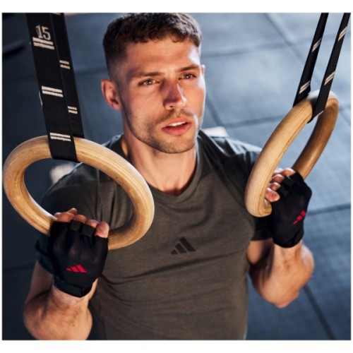 Рукавички для фітнесу Adidas Essential Training Gloves ADGB-15000RD чорний, червоний XS (885652027755)