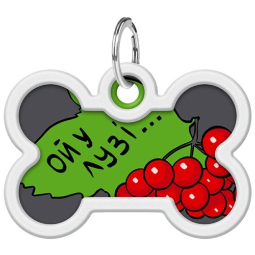 Адресник для тварин WAUDOG Smart ID з QR паспортом "Калина", кістка 40х28 мм (0640-0228)