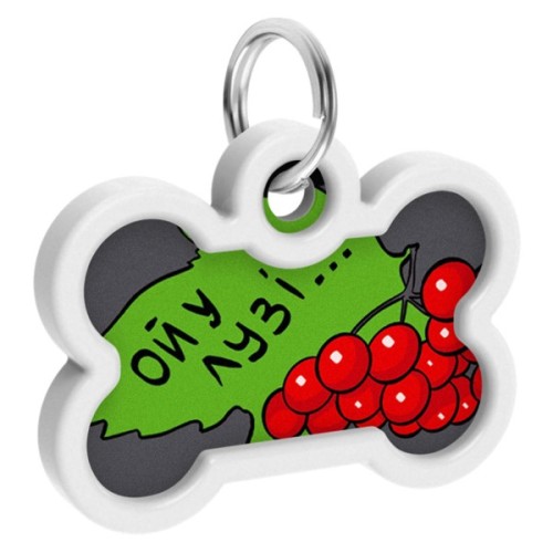 Адресник для тварин WAUDOG Smart ID з QR паспортом "Калина", кістка 40х28 мм (0640-0228)