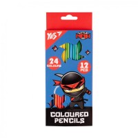 Олівці кольорові Yes Ninja (синьо червоний), двосторонні 12 шт. 24 кол (290749)