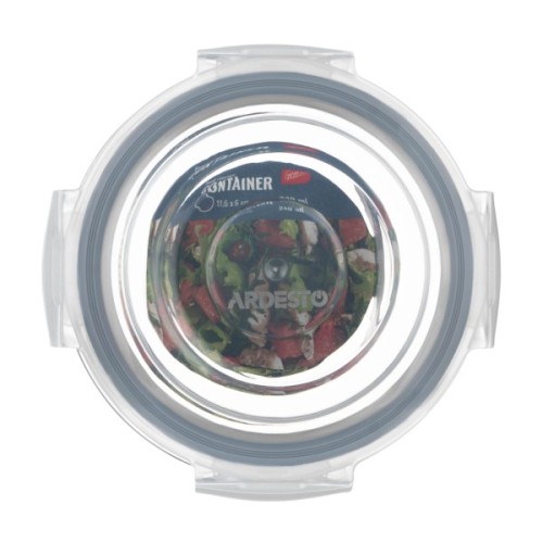 Харчовий контейнер Ardesto Gemini круглий, 0.24л, боросилікатне скло, прозорий (AR1224BRD)