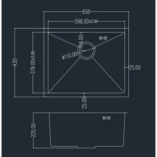 Мийка кухонна GRANADO Under top L STEEL S304 (GS09304)