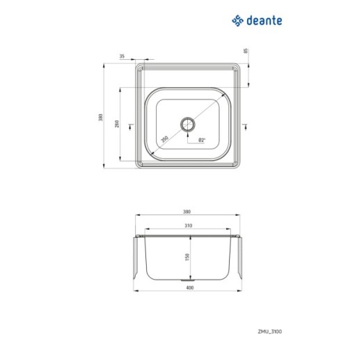 Мийка кухонна Deante Techno нерж.сталь (ZMU_3100)