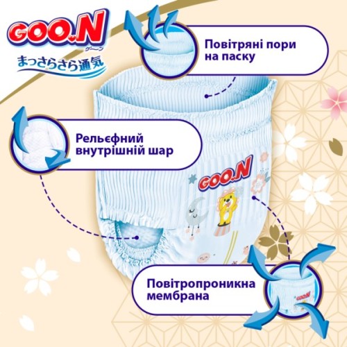 Підгузки GOO.N Premium Soft Трусики 12-17 кг Розмір 5 XL 36 шт (F1010101-158)