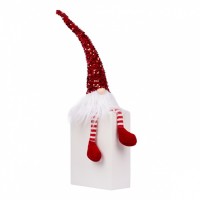 Новорічна фігурка Novogod`ko Гном, червона паєтка, 56 см, LED (973733)