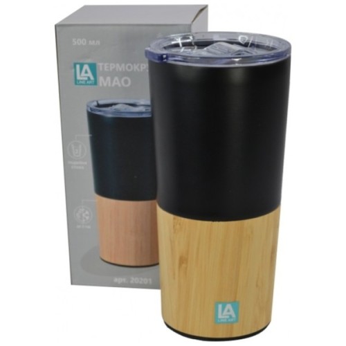 Термокружка Line Art Mao 500 мл чорний/бамбуковий (20201LA-01)