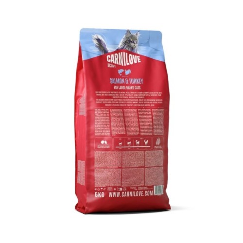 Сухий корм для кішок Carnilove Active Salmon & Turkey Large Breed 6 кг (8595602581665)