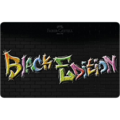 Олівці кольорові Faber-Castell Black Edition colour pencils 36 кольорів тригранні чорне дерево, металева коробка, 116437 (32085)