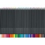 Олівці кольорові Faber-Castell Black Edition colour pencils 36 кольорів тригранні чорне дерево, металева коробка, 116437 (32085)