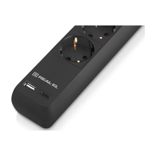 Мережевий фільтр живлення REAL-EL RS-PROTECT 605 3m, black (EL122300041)