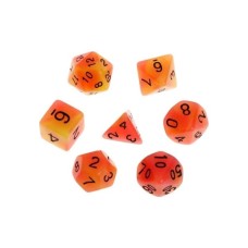 Набір кубиків для настільних ігор Games 7 Days Double Color Glow in the dark 7 Dice Set - Red-Orange (g7dglowdc03)