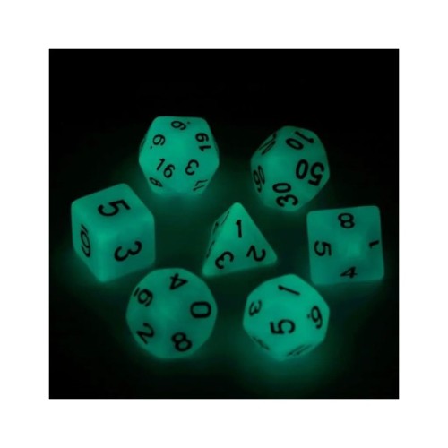 Набір кубиків для настільних ігор Games 7 Days Double Color Glow in the dark 7 Dice Set - Red-Orange (g7dglowdc03)