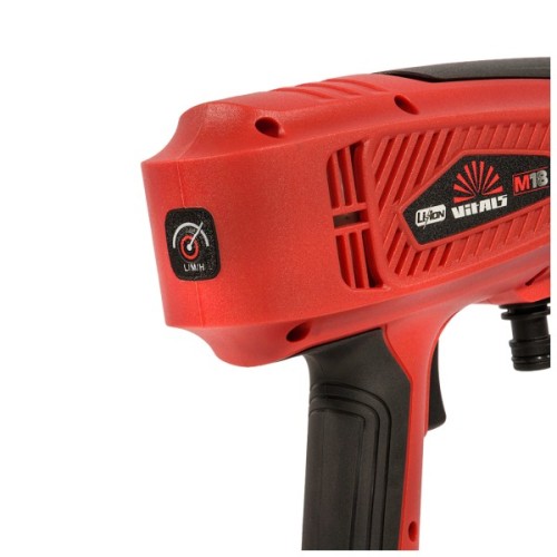 Мийка високого тиску Vitals Master Am 1860n3-2Kit, низького тиску, 18V, 2×2Ah, 180l/год, 30bar, кейс (243498)
