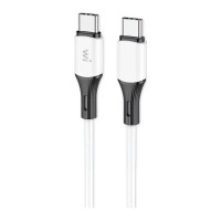Дата кабель USB-C to USB-C 1.0m 60W silicone white Wibrand (WI.DC/MA1W-CC)