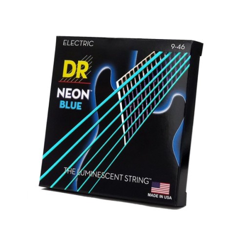 Струни для гітари DR Strings NEON Blue Electric - Light Heavy (09-46) (NBE-9/46)