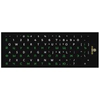 Наклейка на клавіатуру XoKo 48 keys UA/rus green, Latin white (XK-KB-STCK-SM)