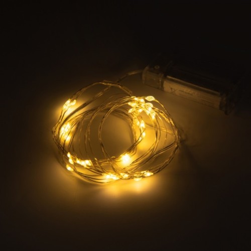 Гірлянда YES! Fun Нитка на мідному дроті 60 LED Тепло-біла 6 м Статична На батарейках (975030)