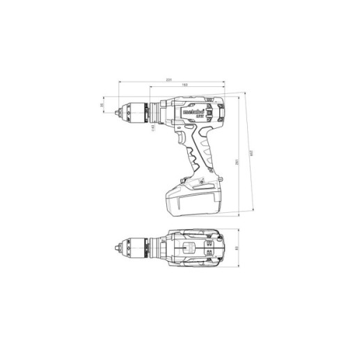 Шуруповерт Metabo SB 18 LTX Impuls Li-Power, 18V, АКБ 2x4Ah, 55·110Нм, 0-500·0-1700об/хв, 1.8кг (602192500)