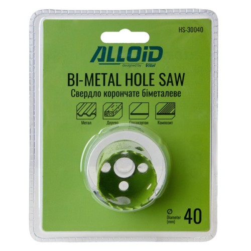 Коронка Alloid біметалева, 40мм (HS-30040)