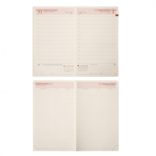 Тижневик Leo planner датований 2026 "Glory", м‘який, блакитний, 352 сторінки (252631)