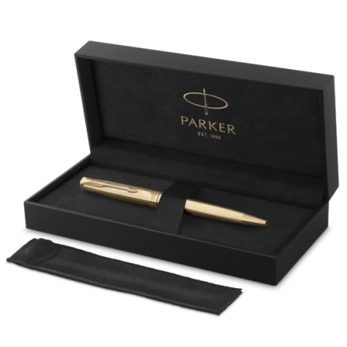 Ручка кулькова Parker SONNET 17 SE Cisele Gold GT BP + бархатний чохол (68 632)