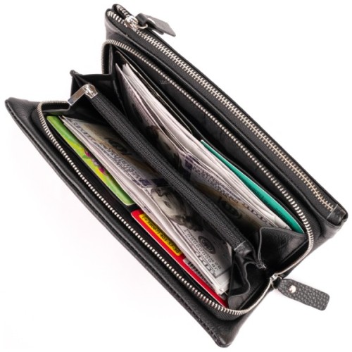 Гаманець ST Leather Зі шкіри Чорний (19310)