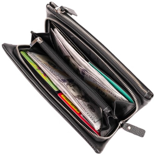 Гаманець ST Leather Зі шкіри Чорний (19310)