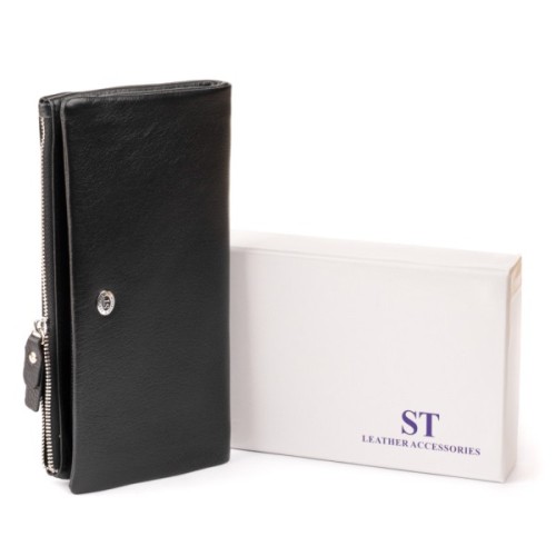 Гаманець ST Leather Зі шкіри Чорний (19310)