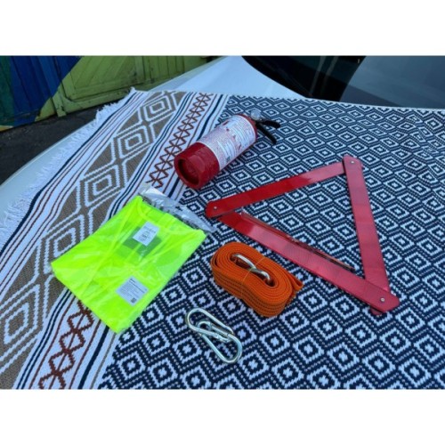 Набір техдопомоги Poputchik з вогнегасником ВП-1 "Аварійний" (ВП-1+Знак+Трос+Жилет) (33-018-IS)