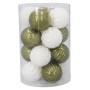 Ялинкова іграшка Chomik пластикові кульки 16 шт, 4 см, зелені і білі (5900779877351_2)