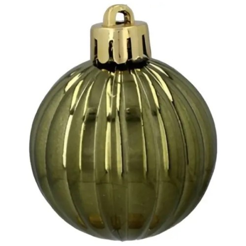 Ялинкова іграшка Chomik пластикові кульки 16 шт, 4 см, зелені і білі (5900779877351_2)