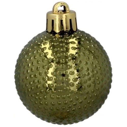Ялинкова іграшка Chomik пластикові кульки 16 шт, 4 см, зелені і білі (5900779877351_2)