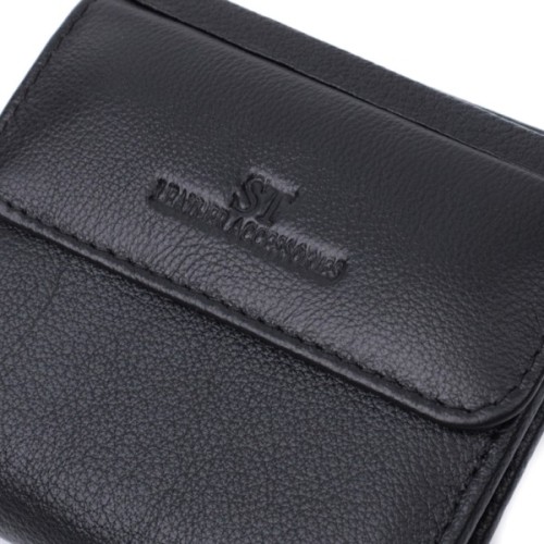 Гаманець ST Leather З натуральної шкіри Чорний (22719)