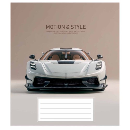 Зошит Школярик Motion and style 48 аркушів клітинка (048-3692K)