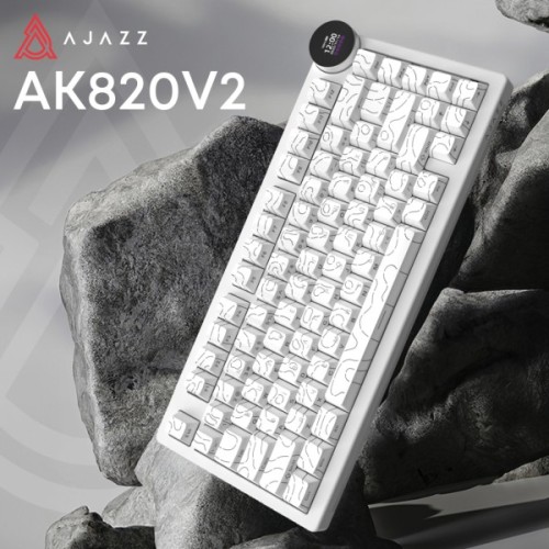 Клавіатура Ajazz AK820 V2 White Peach Switch Wireless/Bluetooth/USB UA White (AK820-V2-WP-S-W)