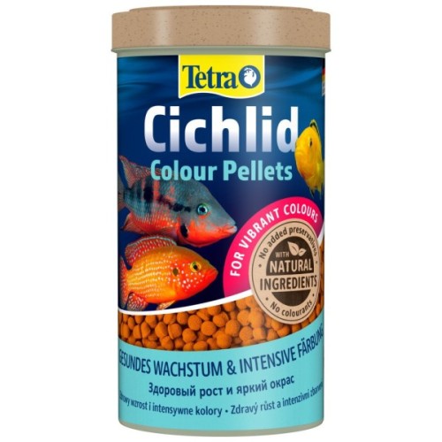 Корм для риб Tetra Cichlid Colour для всіх цихлід для яскравості забарвлення гранули 500 мл (4004218812826)