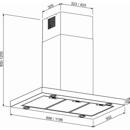 Витяжка кухонна GRANADO Segovia 5913-1200 inox (GCH969377)