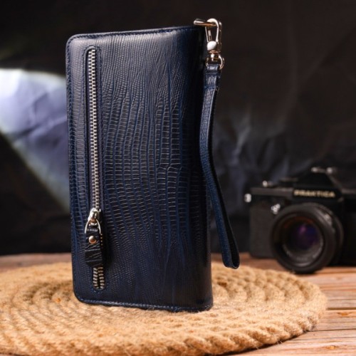 Портмоне Canpellini З натуральної шкіри Синє (21542)