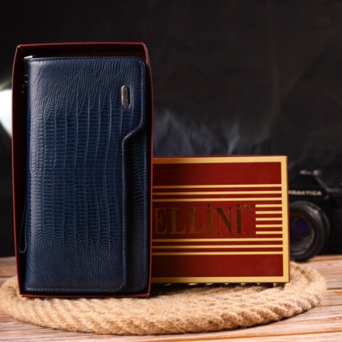 Портмоне Canpellini З натуральної шкіри Синє (21542)