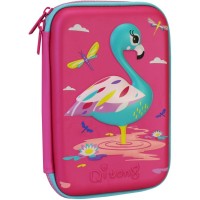 Пенал Cool For School з тисненням 1 відділення Фуксія (QT-5632-Rosered)