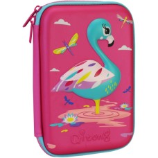 Пенал Cool For School з тисненням 1 відділення Фуксія (QT-5632-Rosered)