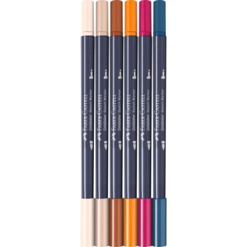 Художній маркер Faber-Castell набір двосторонніх Goldfaber Gofa Sketch Markers Manga, 6 кольорів (32547)