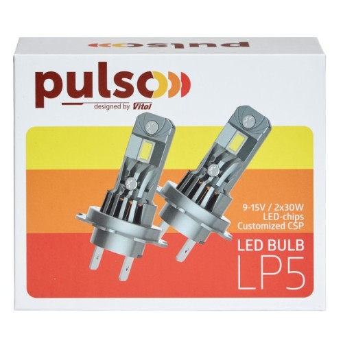 Автолампа PULSO LED-chips 3570 CSP/12v/2x30w/4000Lm/6500K (LP5-HB4)