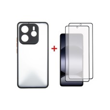 Чохол до мобільного телефона Dengos Kit Xiaomi Redmi Note 14 5G Matte + 2 pcs glass (Black) (DG-CTG2P-01)