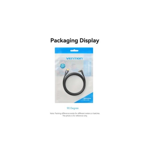 Кабель мультимедійний HDMI M to HDMI M 1.0m 4K60Hz 90° corner black Vention (ALRBF)