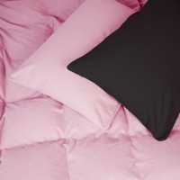 Постільна білизна MirSon 002-008 Black/Pink Фланель 2x143x210 Сімейний (2200009661877)