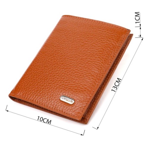 Гаманець Canpellini З натуральної шкіри Рудий (21754)