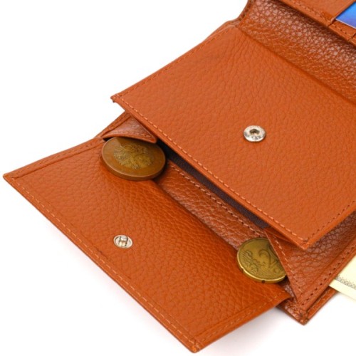 Гаманець Canpellini З натуральної шкіри Рудий (21754)