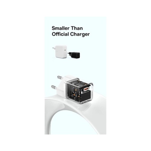 Зарядний пристрій Baseus GaN5 Fast Charger USB-C 30W + Cable 1.0m Type-C 100W white (P10110902213-00)