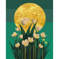 Картина по номерам Santi Квіти у місячному сяйві, 40*50 см, паталь (955263)